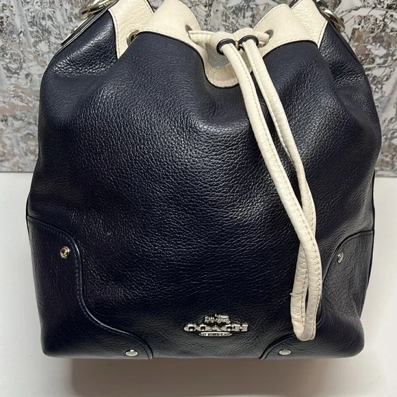 Coach Bucket Navy Blue Bag - Picture 3 of 16